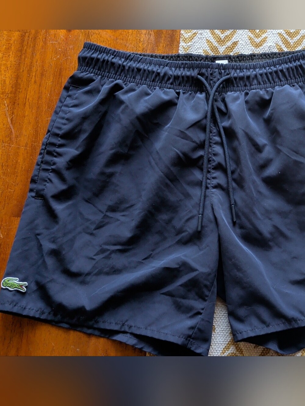 Lacoste Men's Navy Athletic Swim Shorts with Crocodile Logo